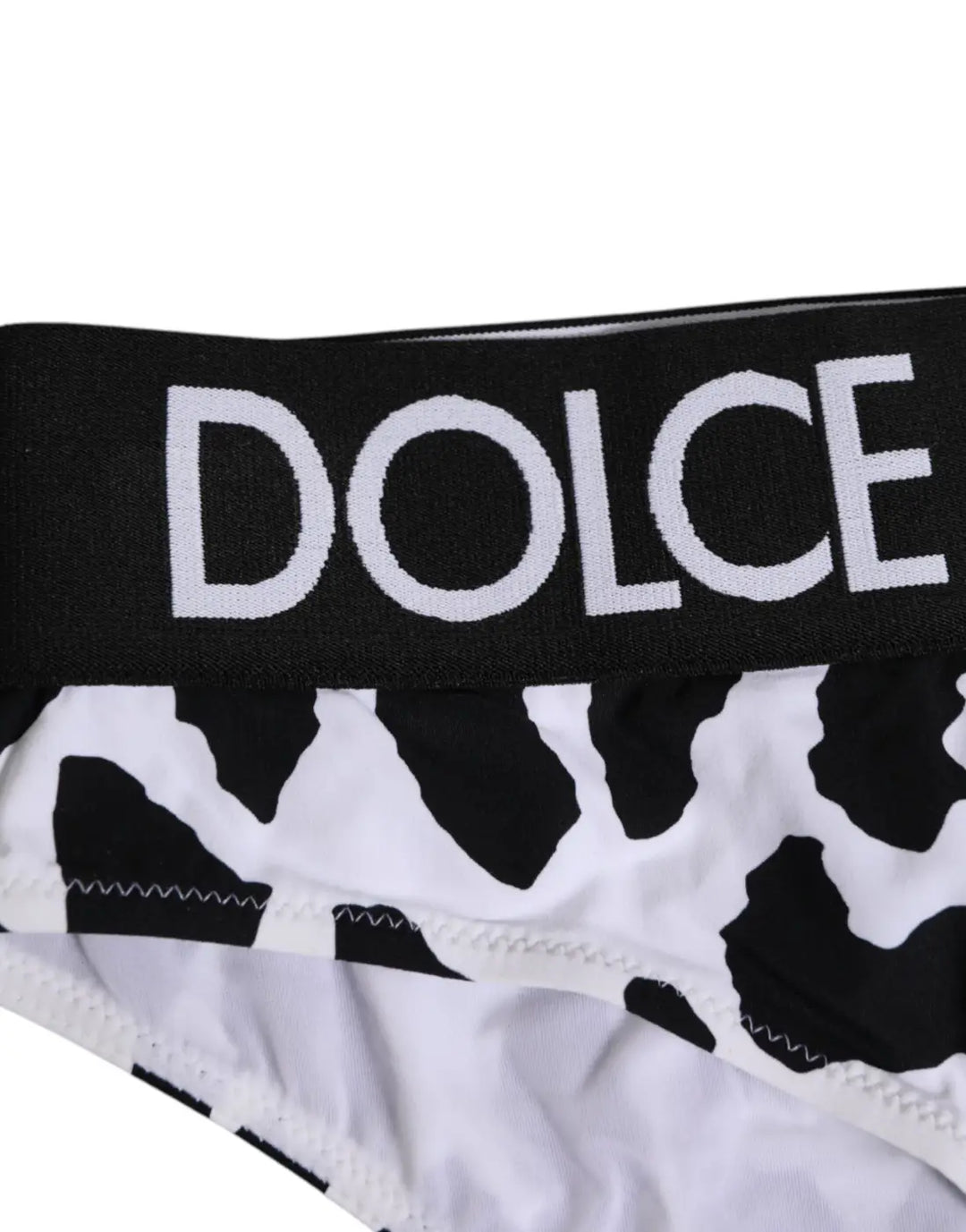 Dolce &amp; Gabbana White Leopard Nylon High Waist Panty Underwear