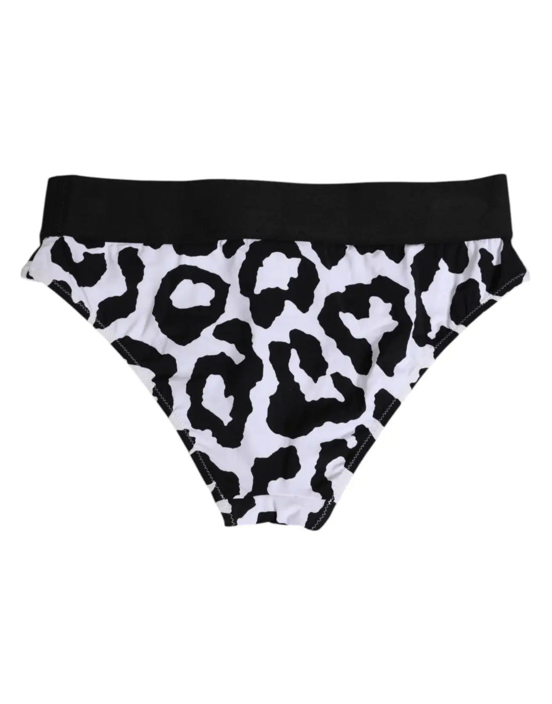 Dolce &amp; Gabbana White Leopard Nylon High Waist Panty Underwear