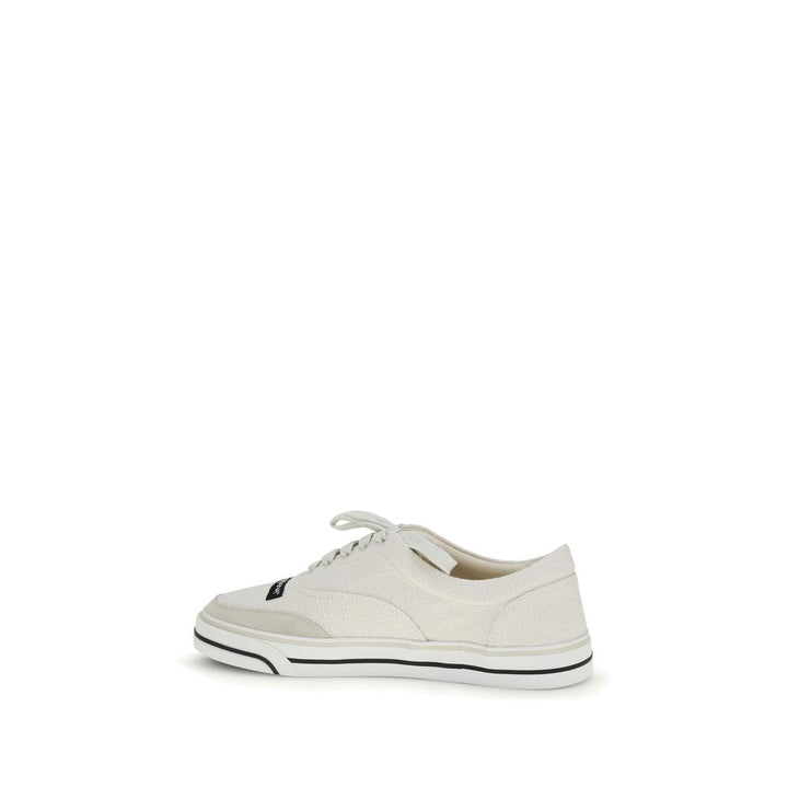 Dolce &amp; Gabbana White Linen Low Top Sneakers