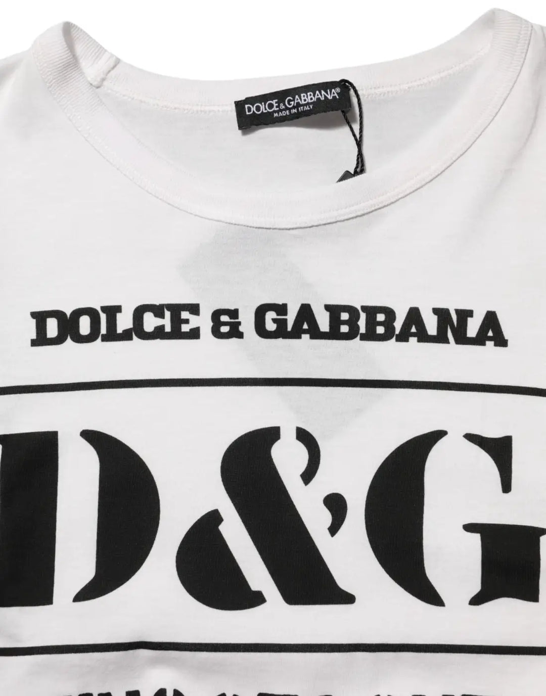 Dolce &amp; Gabbana White Logo Camouflage Crew Neck Men T-shirt