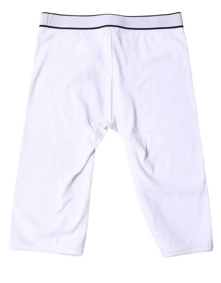 Dolce &amp; Gabbana White Logo Cotton Cropped Tights Underwear