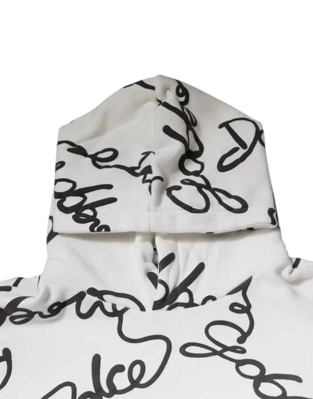 Dolce &amp; Gabbana White Logo Cotton Hooded Sweatshirt Sweater