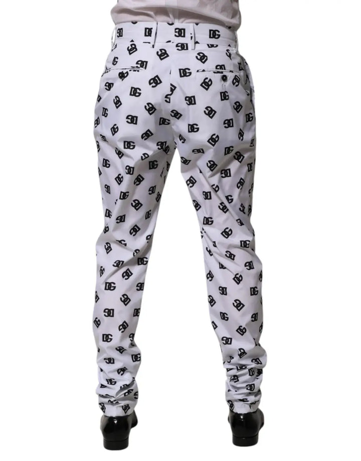 Dolce &amp; Gabbana White Logo Cotton Skinny Denim Trouser Pants