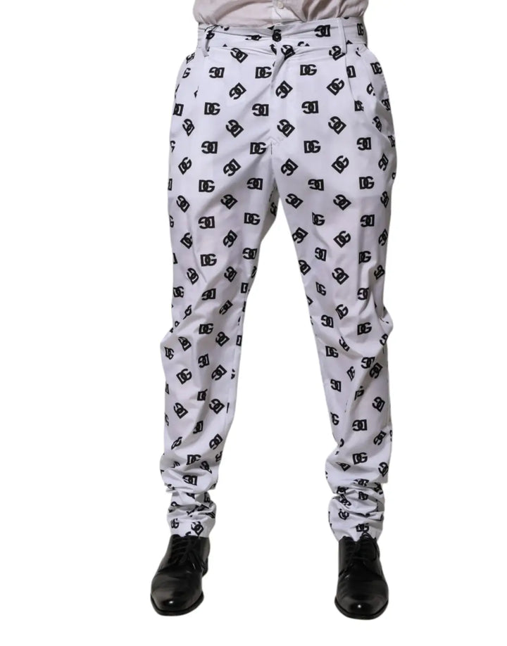 Dolce &amp; Gabbana White Logo Cotton Skinny Denim Trouser Pants