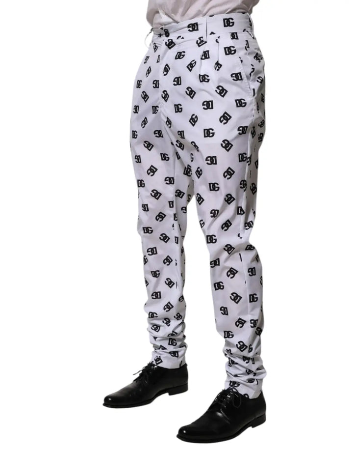 Dolce &amp; Gabbana White Logo Cotton Skinny Denim Trouser Pants