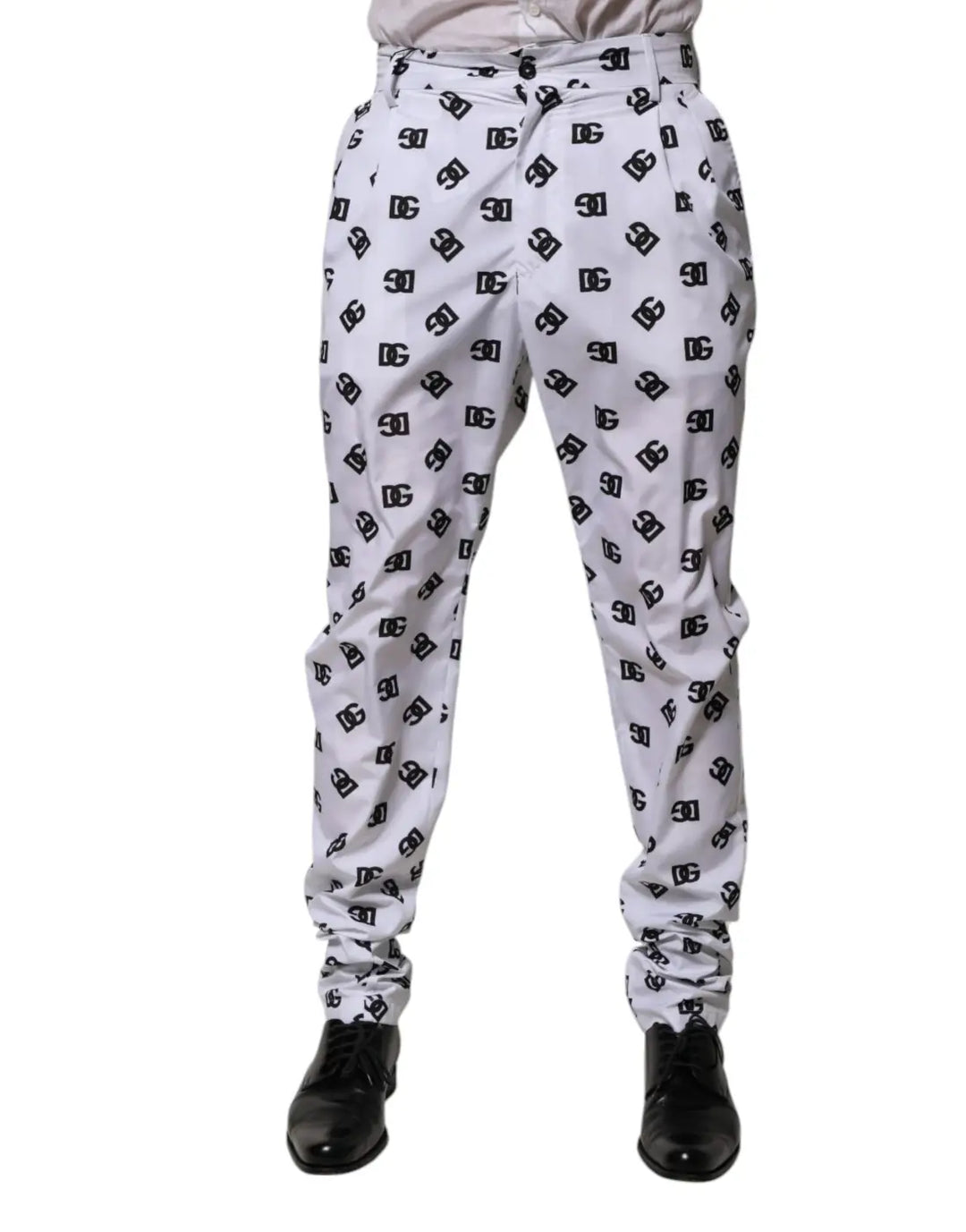 Dolce &amp; Gabbana White Logo Cotton Skinny Denim Trouser Pants