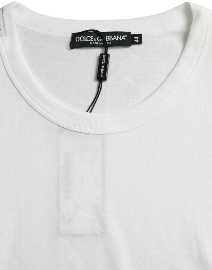Dolce &amp; Gabbana White Logo Crew Neck Short Sleeves T-shirt