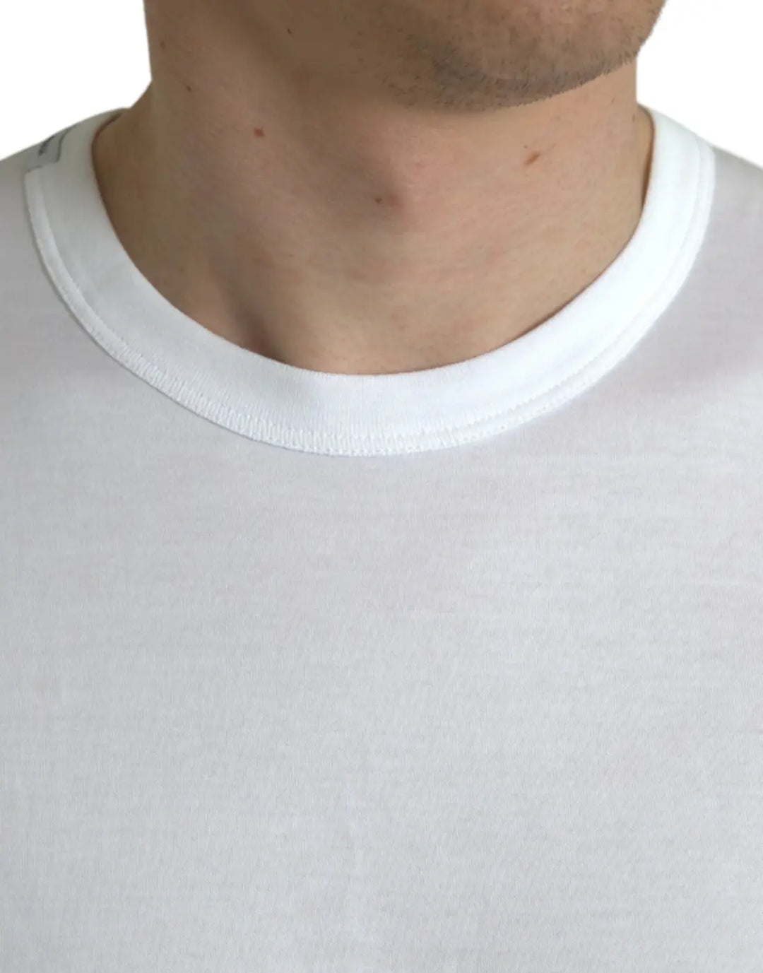 Dolce &amp; Gabbana White Logo Crew Neck Short Sleeves T-shirt