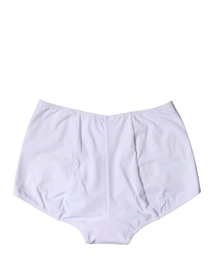 Dolce & Gabbana White Logo Girdle High Waist Panty Underwear