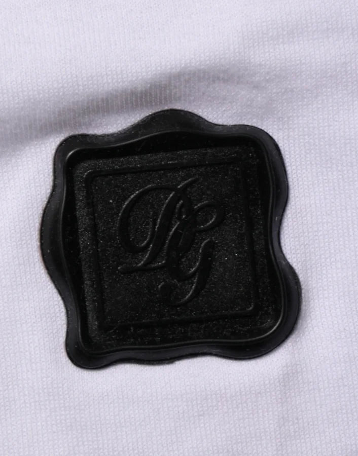 Dolce &amp; Gabbana White Logo Patch Cotton Crew Neck T-shirt
