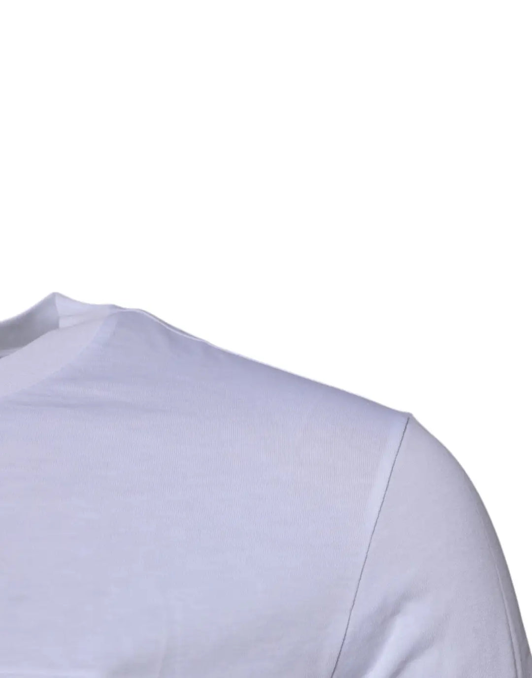 Dolce &amp; Gabbana White Logo Plaque Cotton Crew Neck T-shirt