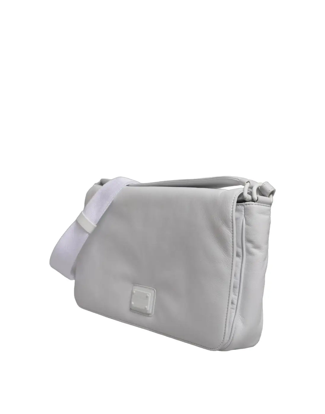 Dolce &amp; Gabbana White Logo Plaque Crossbody Shoulder Borse Women Bag