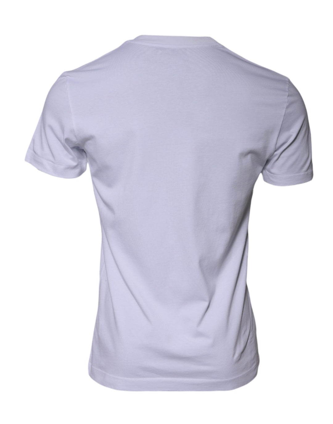 Dolce &amp; Gabbana White Logo Print Cotton Crew Neck T-shirt