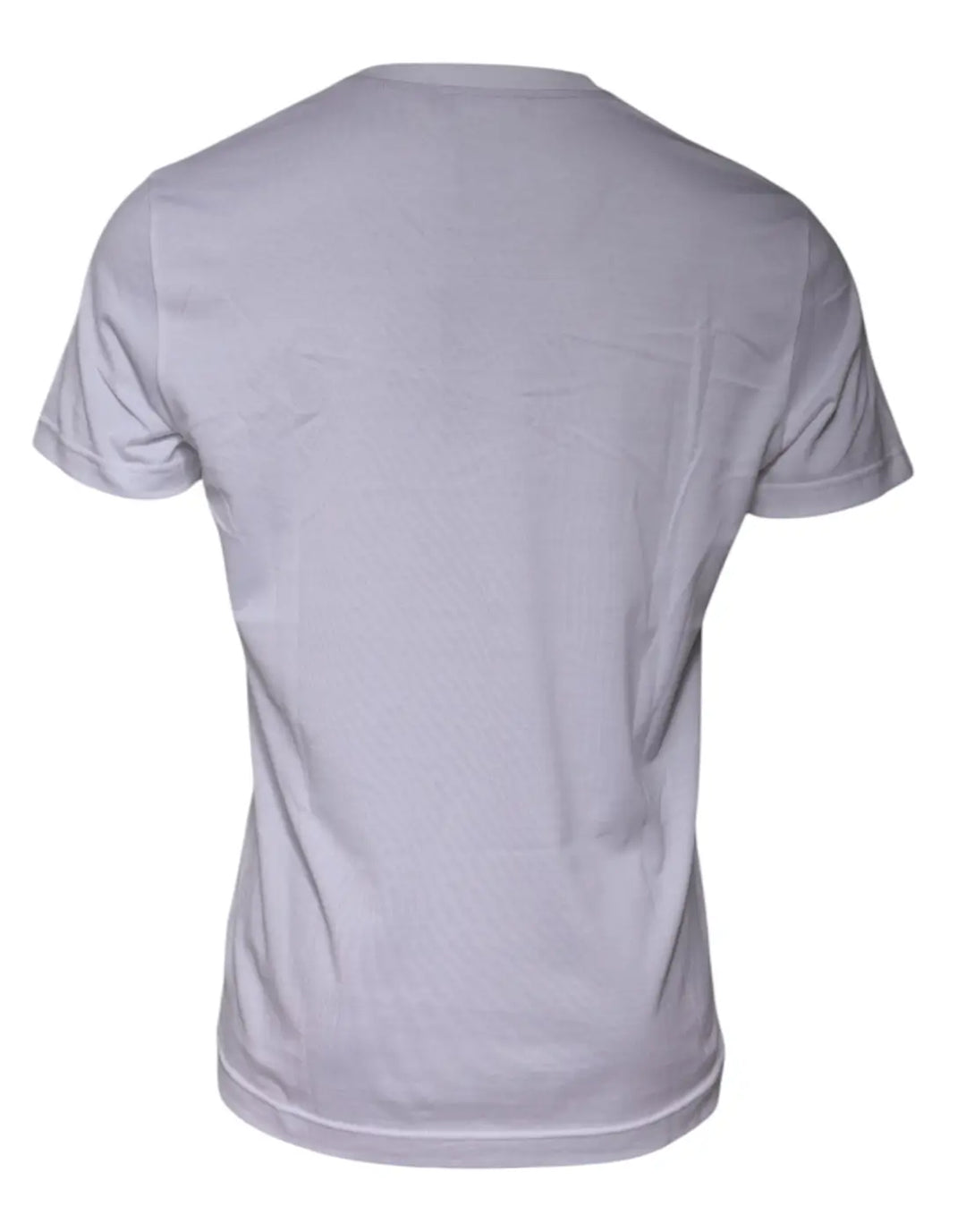 Dolce &amp; Gabbana White Logo Print Cotton Crew Neck T-shirt