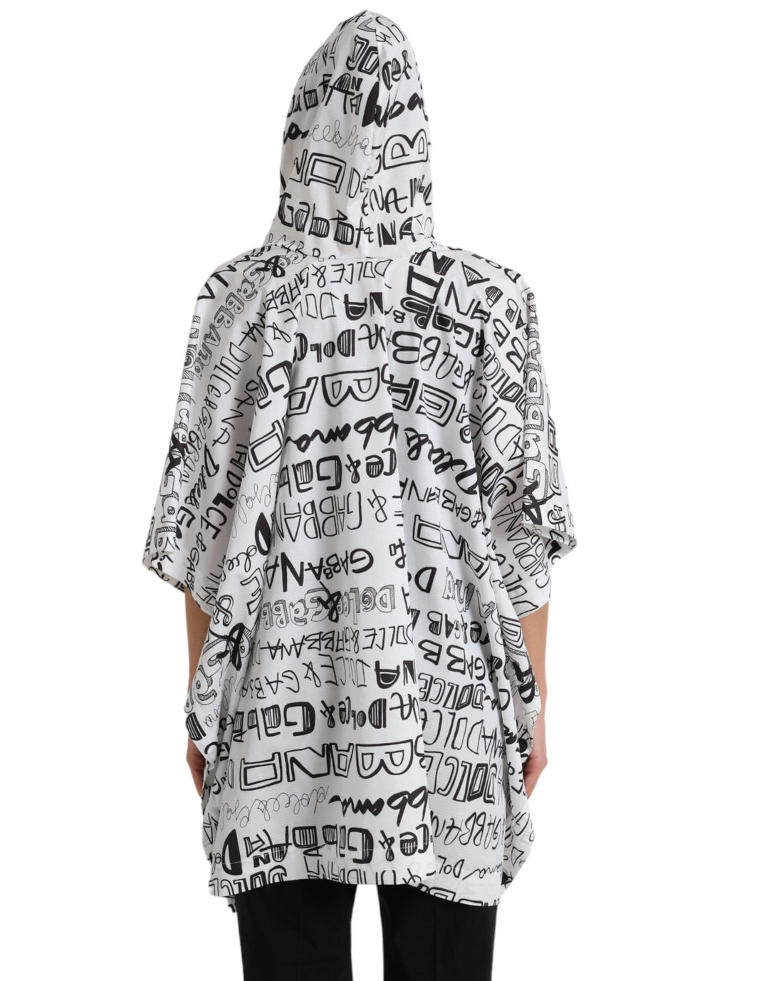 Dolce &amp; Gabbana - White Logo Print Hooded Blouson T-shirt Top