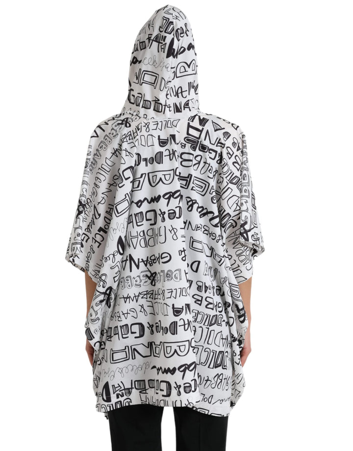Dolce &amp; Gabbana - White Logo Print Hooded Blouson T-shirt Top