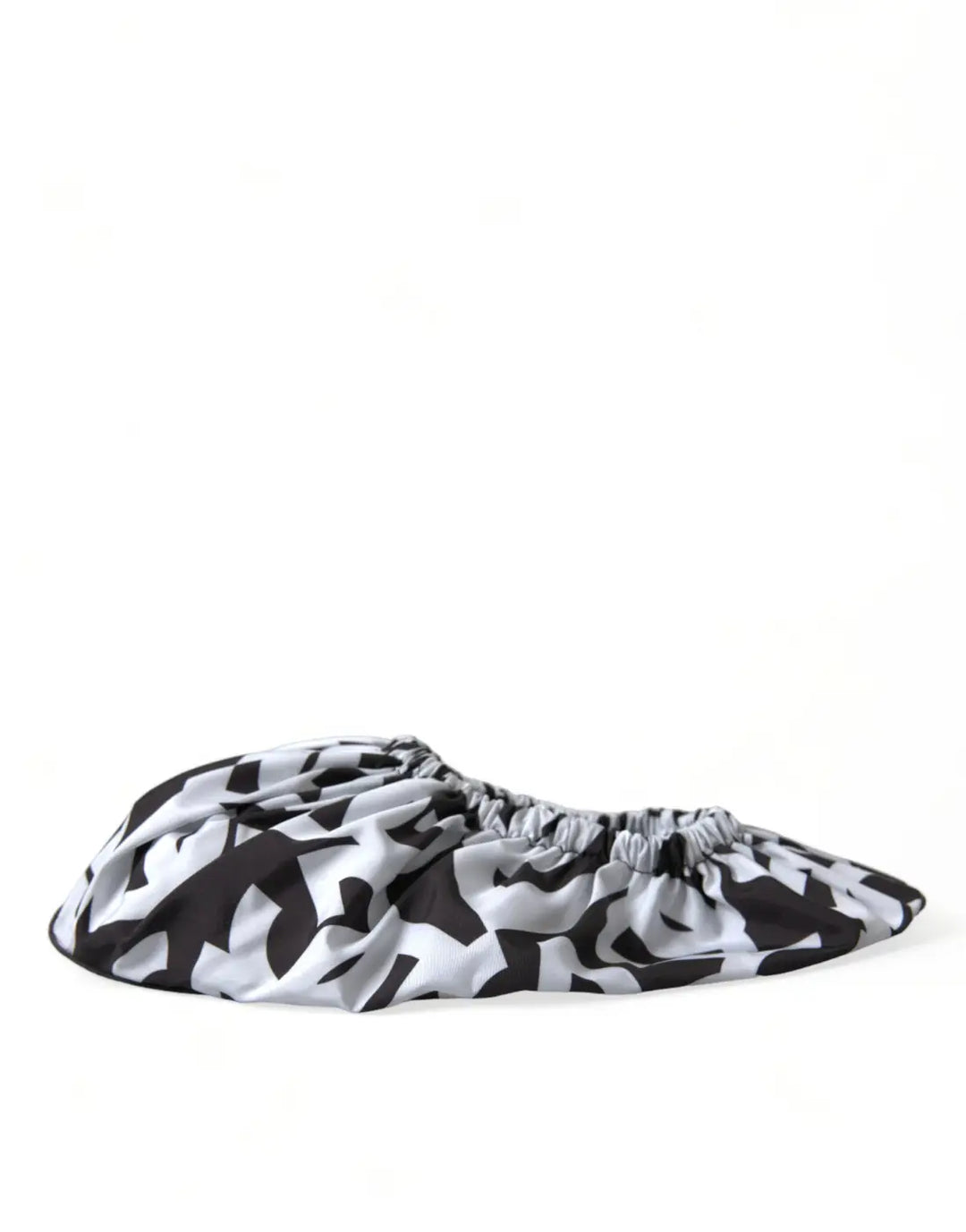 Dolce &amp; Gabbana White Logo Print Nylon Slip On Flats Shoes