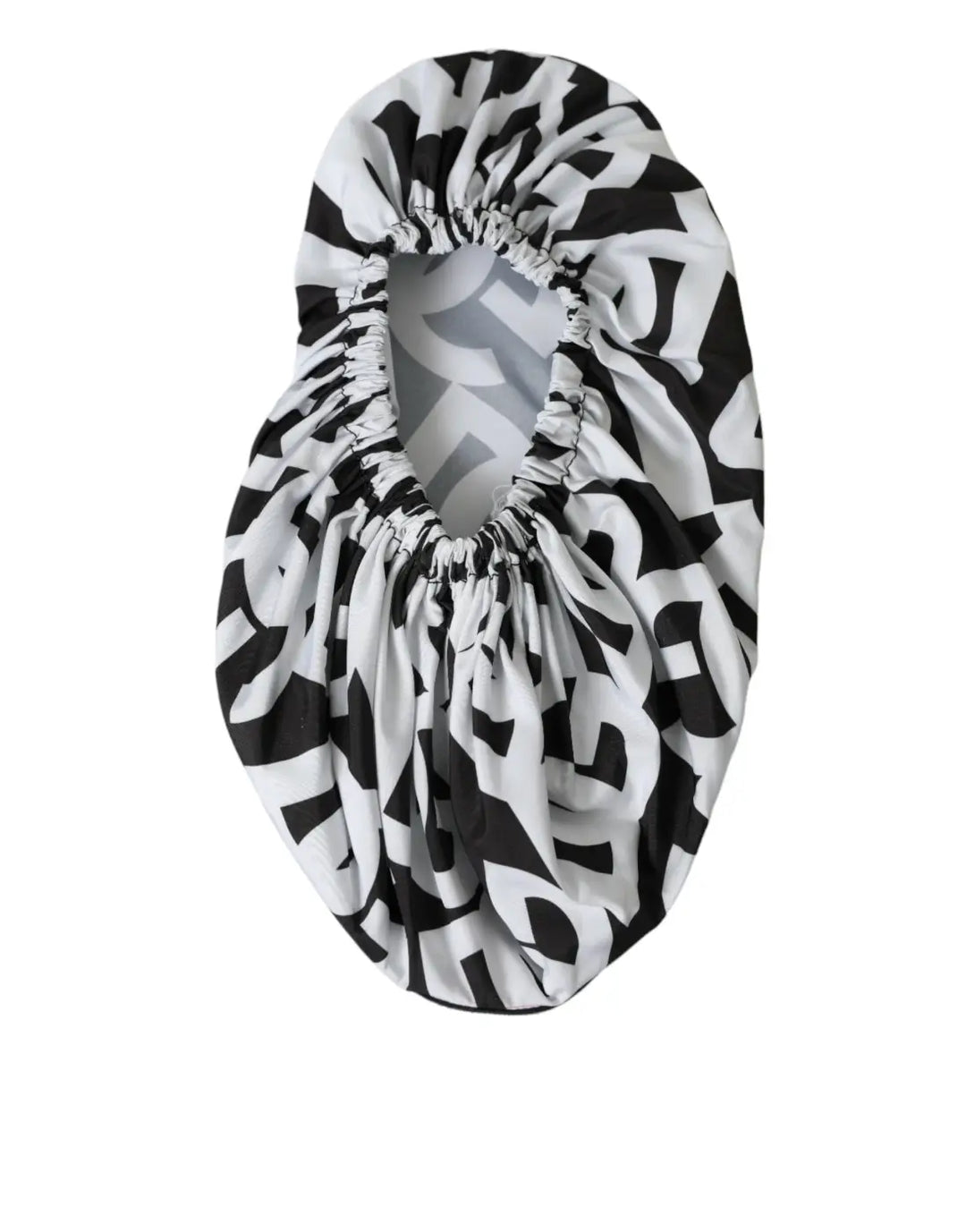 Dolce &amp; Gabbana White Logo Print Nylon Slip On Flats Shoes