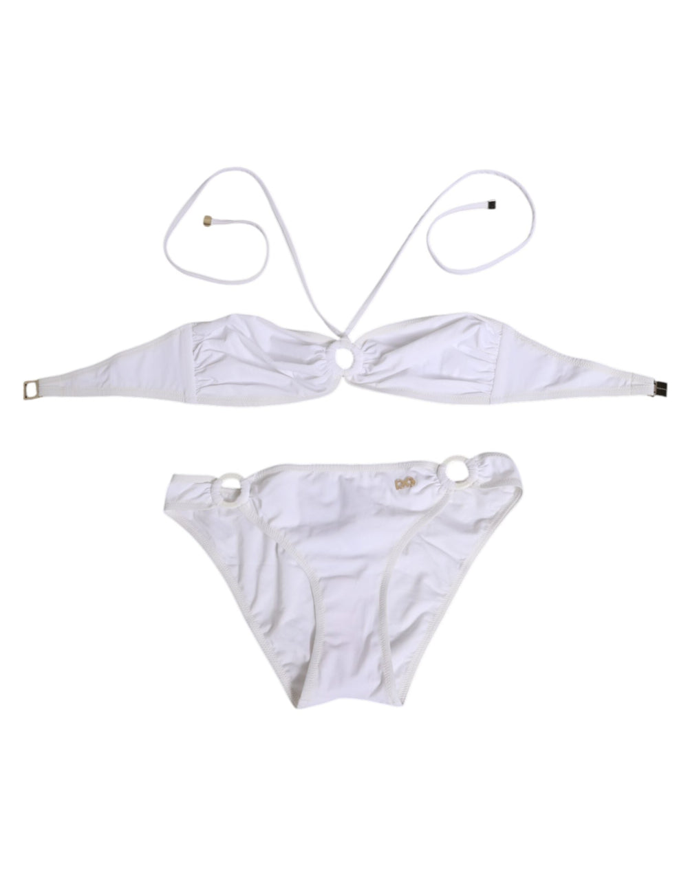 Dolce & Gabbana White Logo Swimsuit 2 Piece Top Bottom Swimwear - Women’s