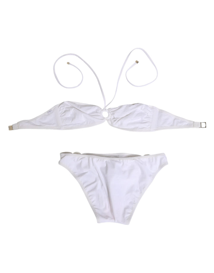 Dolce &amp; Gabbana White Logo Swimsuit 2 Piece Top Bottom Swimwear - Women’s