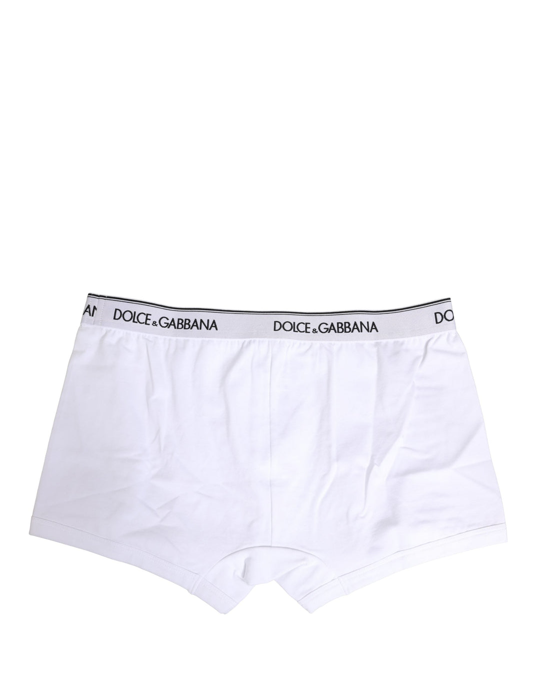 Dolce &amp; Gabbana White Logo Waistband Cotton Boxer Underwear