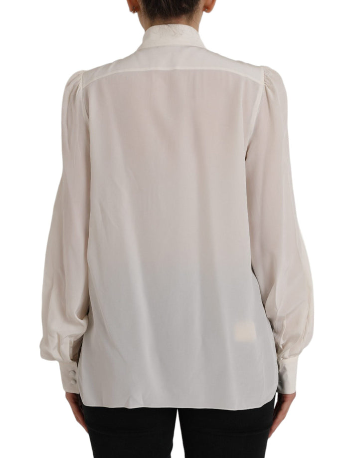 Dolce &amp; Gabbana Blouses - Women’s off White Long Sleeve Button Down Blouse Top