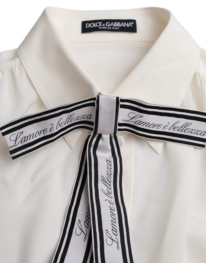 Dolce &amp; Gabbana Blouses - Women’s off White Long Sleeve Button Down Blouse Top