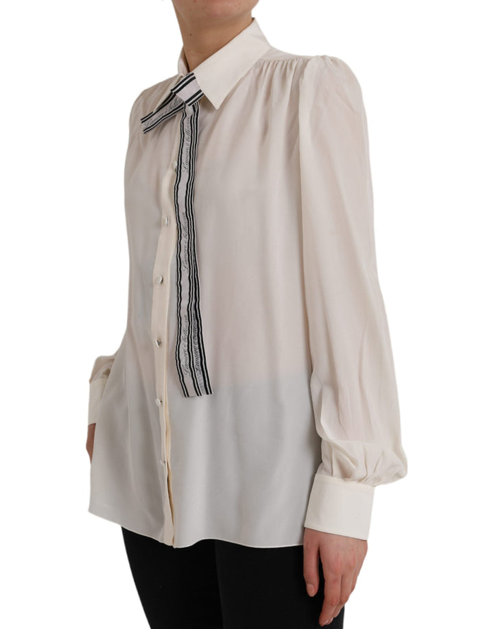 Dolce &amp; Gabbana Blouses - Women’s off White Long Sleeve Button Down Blouse Top