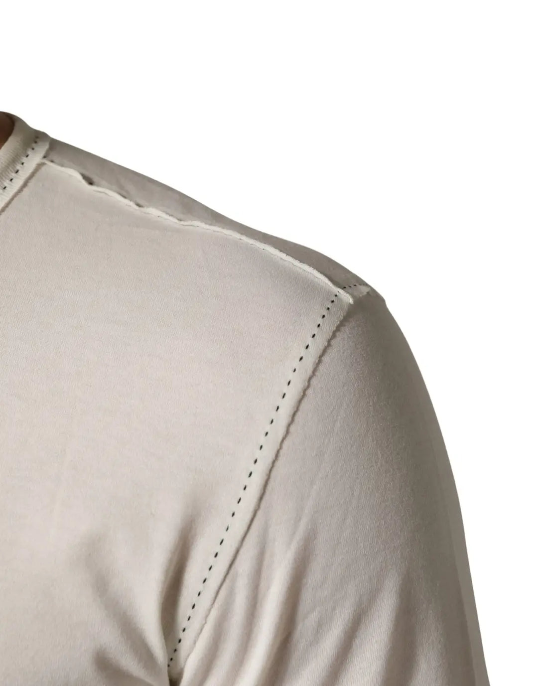 Dolce &amp; Gabbana White Long Sleeves Henley Pullover Sweater