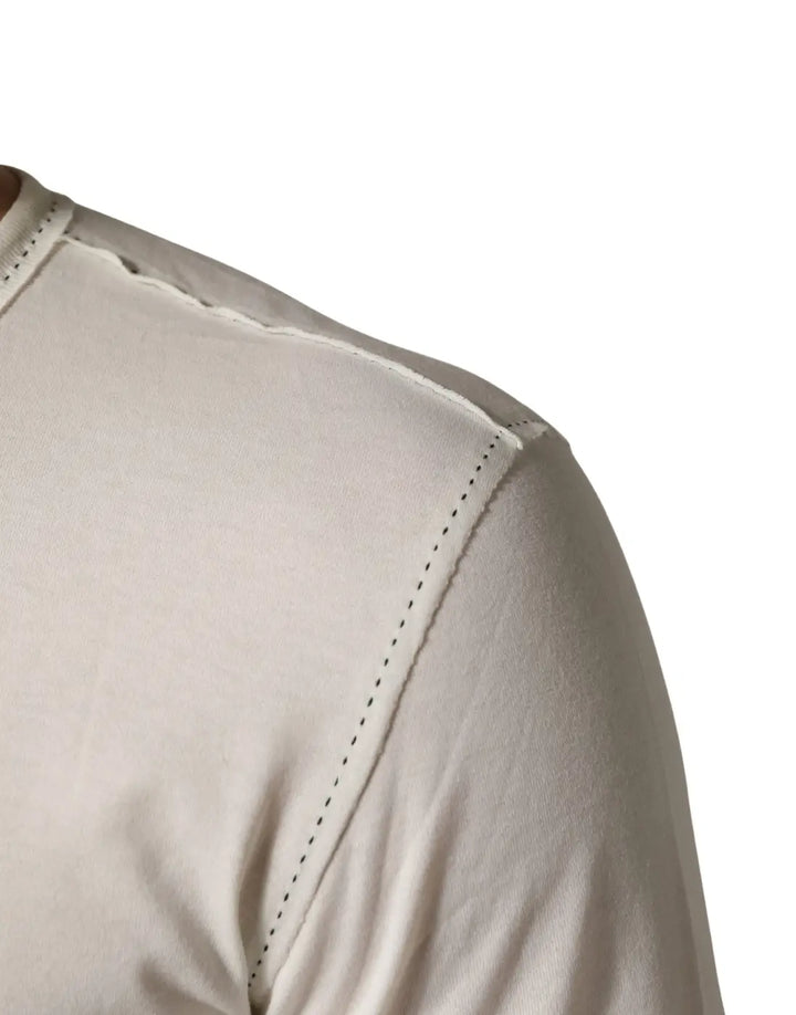 Dolce &amp; Gabbana White Long Sleeves Henley Pullover Sweater