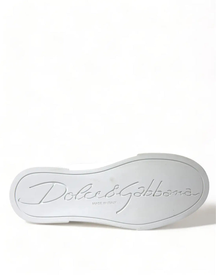 Dolce &amp; Gabbana White Love Patch Portofino Classic Sneakers Shoes