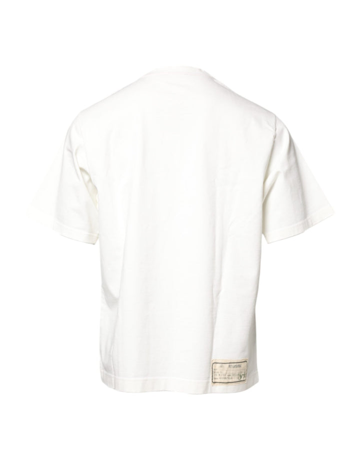 Dolce &amp; Gabbana White Love Peace Print Crew Neck T-shirt
