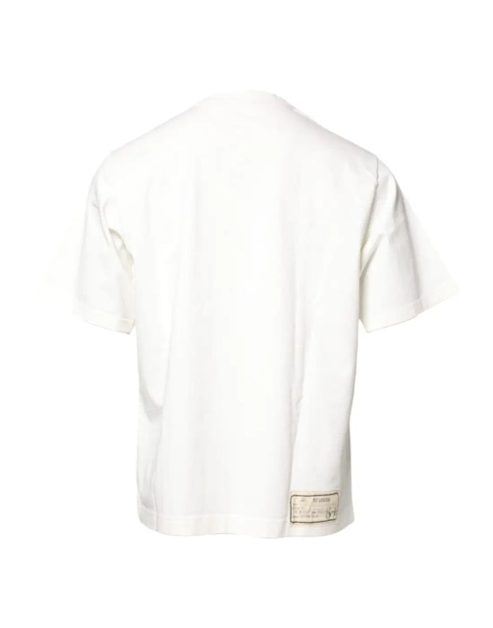 Dolce &amp; Gabbana White LOVE PEACE Print Crew Neck T-shirt