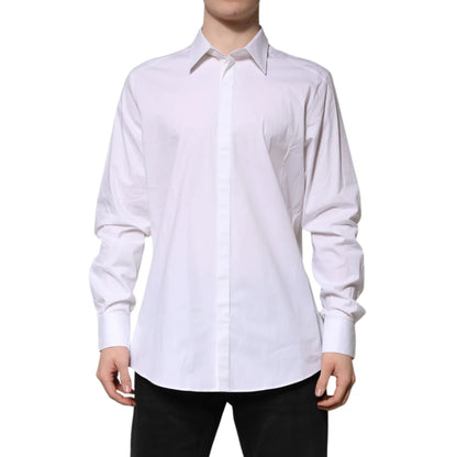 Dolce Gabbana White Martini Long Sleeve Classic Dress Shirt &