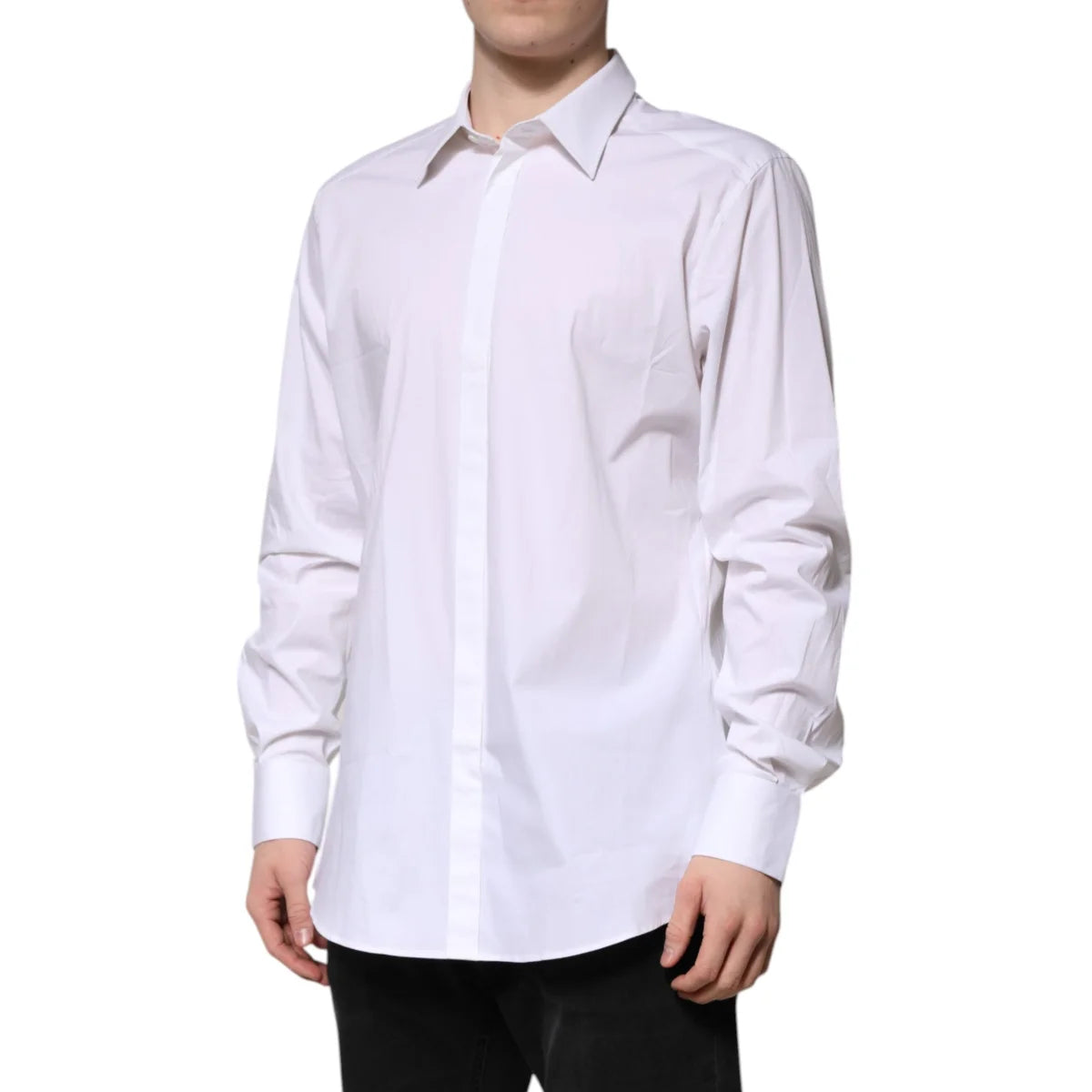 Dolce Gabbana White Martini Long Sleeve Classic Dress Shirt &