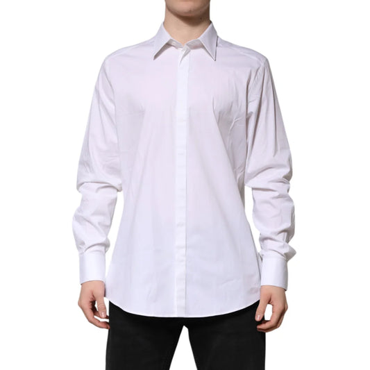 Dolce Gabbana White Martini Long Sleeve Classic Dress Shirt &