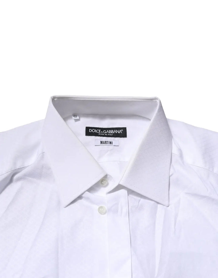 Dolce &amp; Gabbana White MARTINI Long Sleeve Dress Formal Shirt
