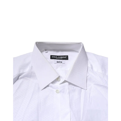 Dolce & Gabbana White Martini Long Sleeve Dress Shirt Elegance