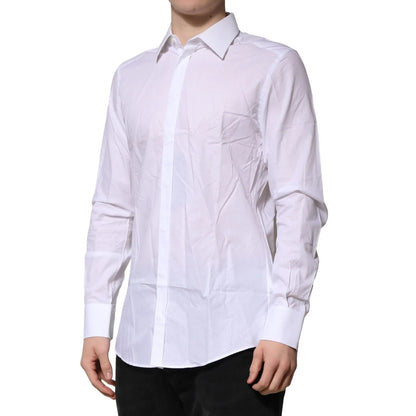 Dolce & Gabbana White Martini Long Sleeve Dress Shirt Elegance