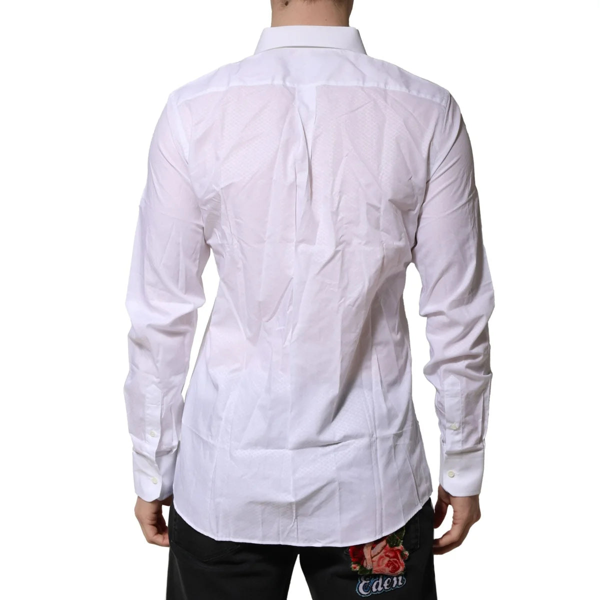 Dolce & Gabbana White Martini Long Sleeve Dress Shirt Elegance