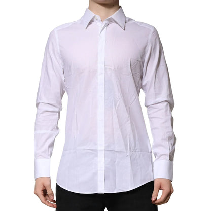 Dolce & Gabbana White Martini Long Sleeve Dress Shirt Elegance