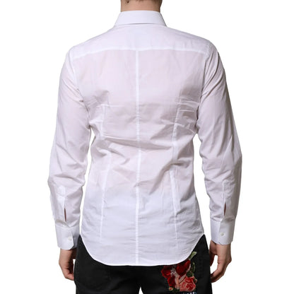 Dolce & Gabbana White Martini Long Sleeves Dress Shirt
