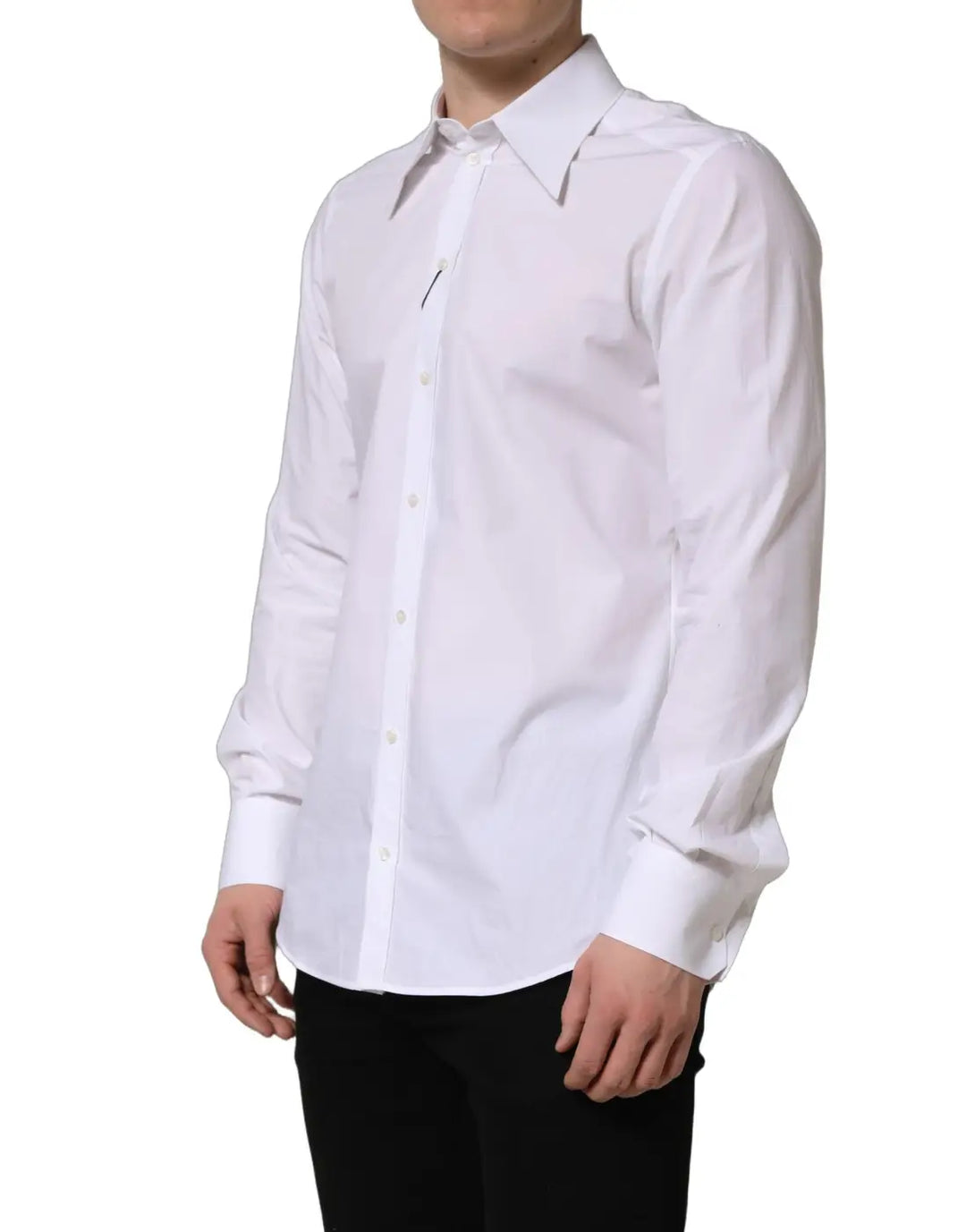 Dolce &amp; Gabbana White MARTINI Long Sleeves Men Dress Shirt