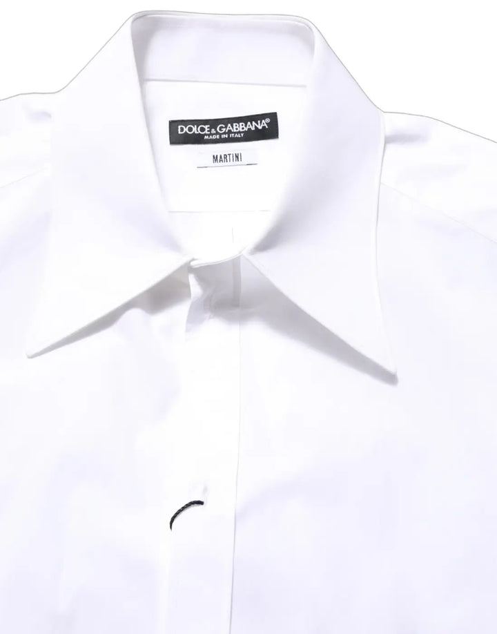 Dolce &amp; Gabbana White MARTINI Long Sleeves Men Dress Shirt