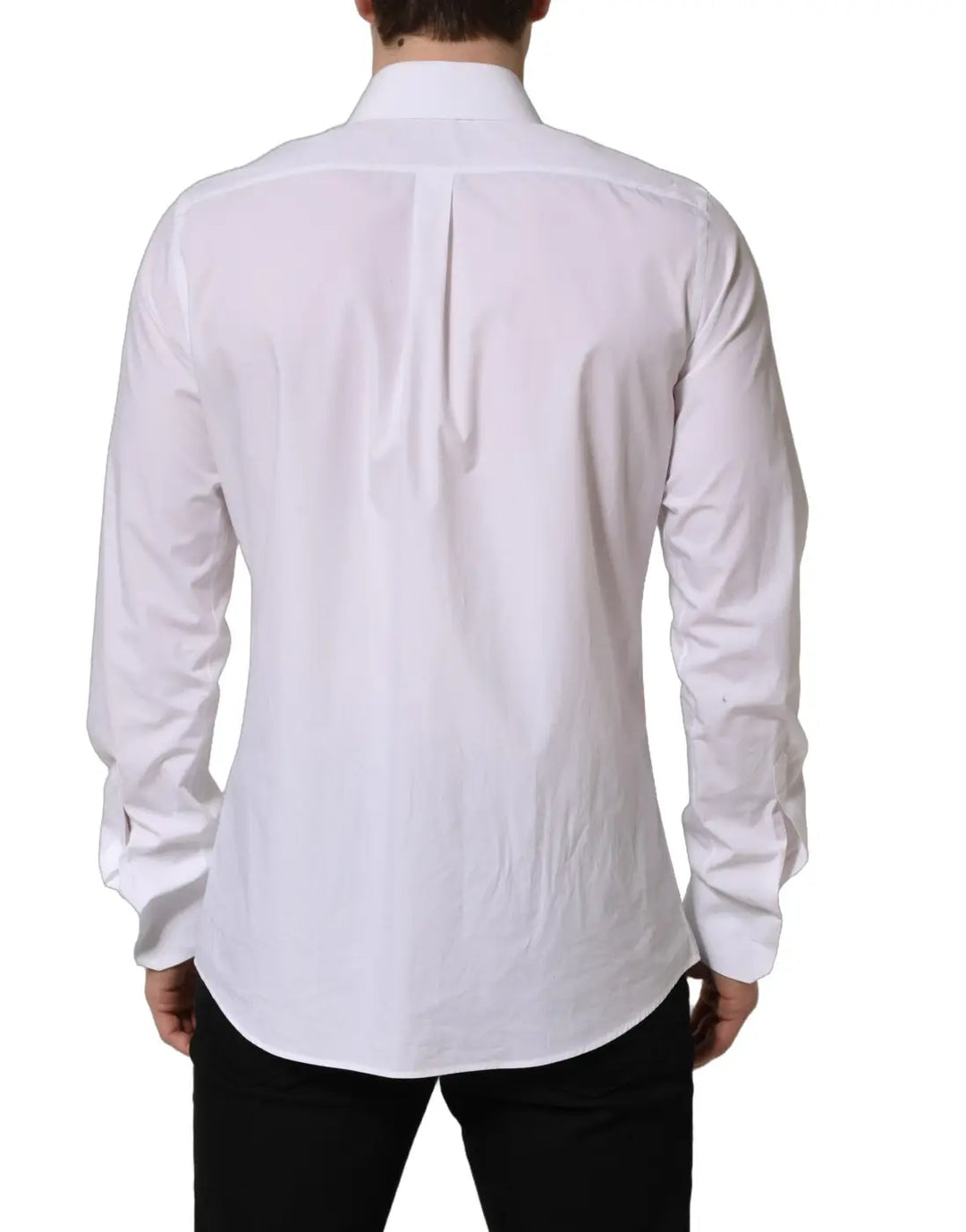 Dolce &amp; Gabbana White MARTINI Long Sleeves Men Dress Shirt