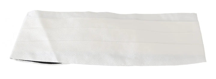 Dolce &amp; Gabbana White Men Waist Belt 100% Silk Cummerbund