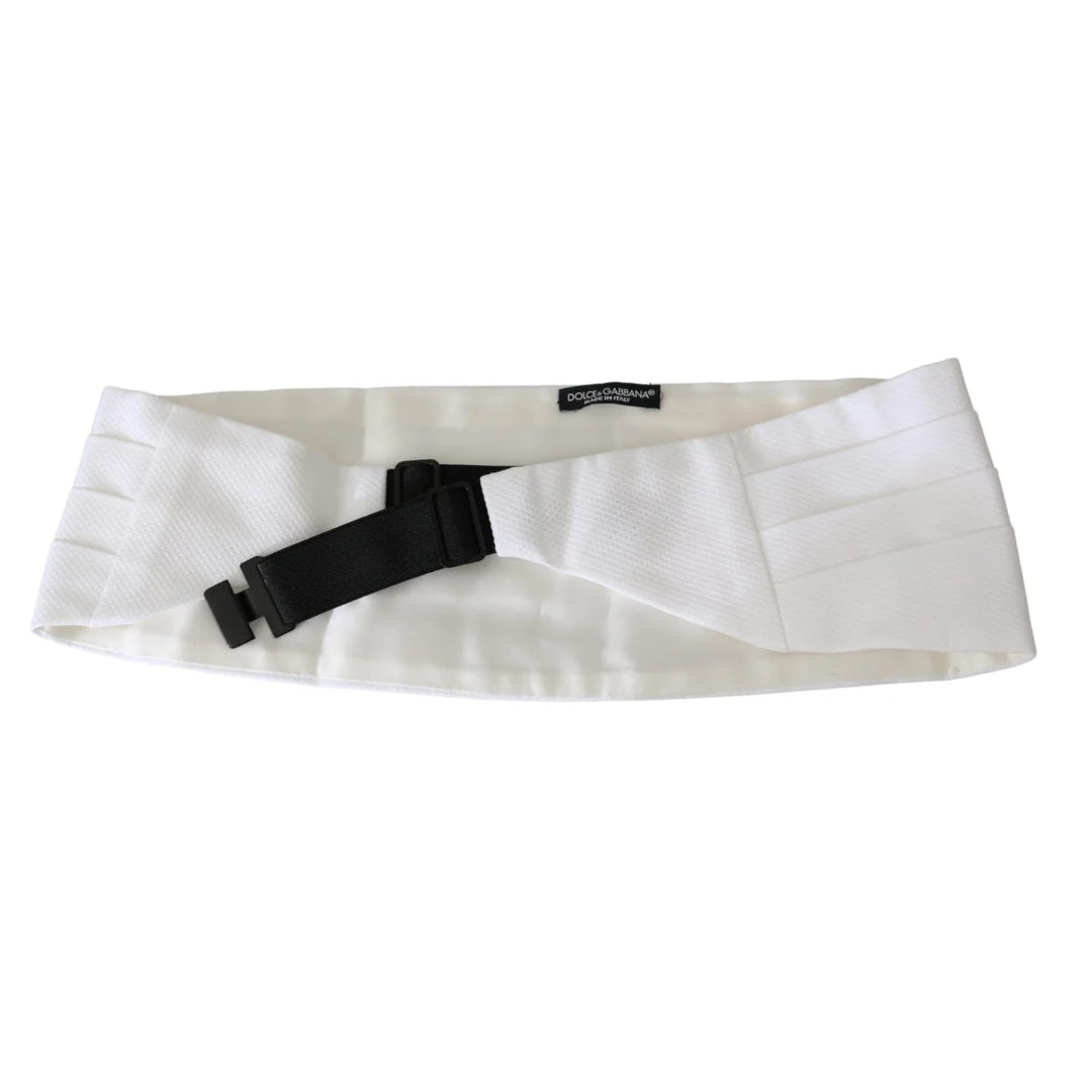 Dolce & Gabbana White Men Waist Belt Cotton Cummerbund