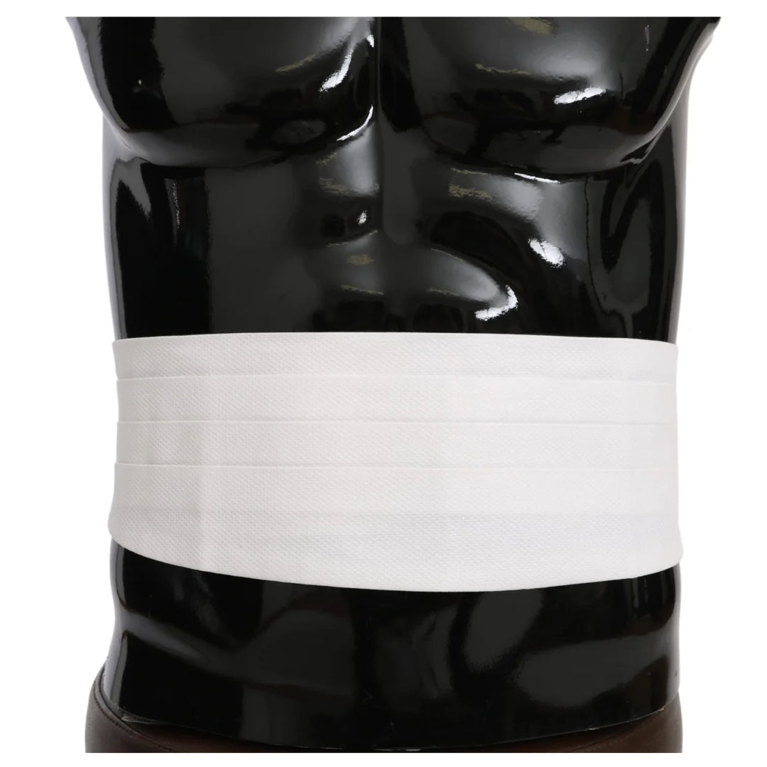 Dolce & Gabbana White Men Waist Belt Cotton Cummerbund