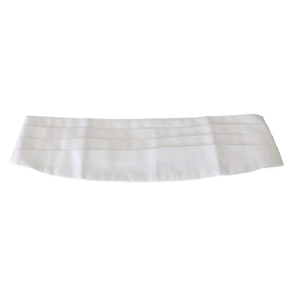 Dolce & Gabbana White Men Waist Belt Cotton Cummerbund