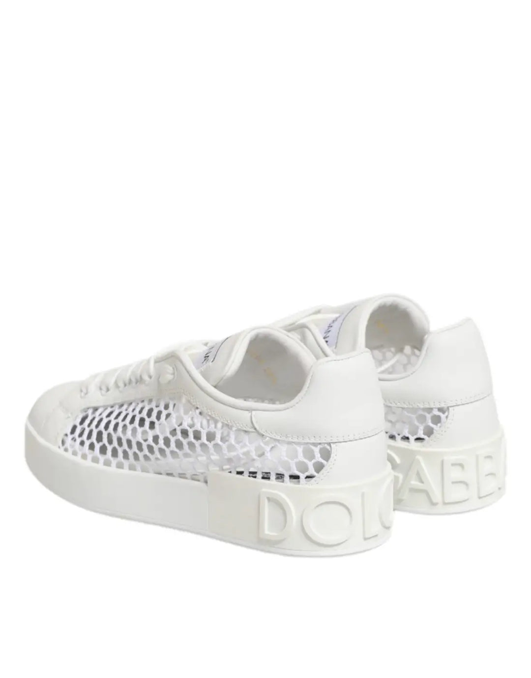 Dolce &amp; Gabbana White Mesh Inserts Low Top Sneakers Shoes